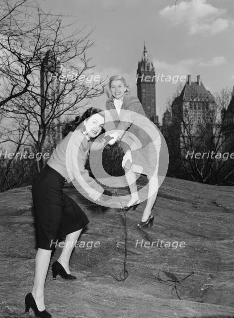 Portrait of Doris Day and Kitty Kallen, Central Park, New York, N.Y., ca. Apr. 1947. Creator: William Paul Gottlieb.