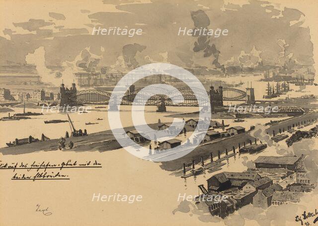 Freihafen mit den Elbbrucken, 1893. Creator: Fritz Stoltenberg.