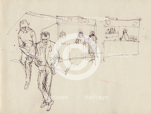 Young men at a funfair, c1950. Creator: Shirley Markham.