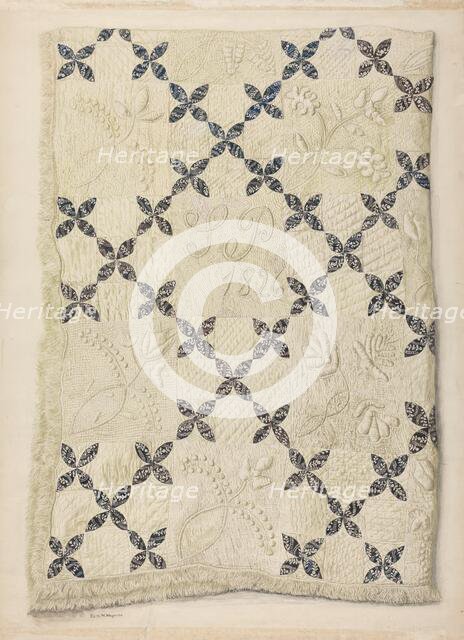 Quilt, c. 1942. Creator: Edith Magnette.