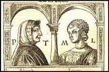 Petrarch and Laura, ca 1545. Creator: Burgkmair, Hans, the Elder (1473-1531).