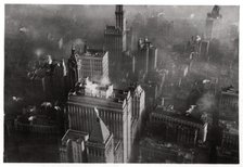 Aerial view of  Manhattan, New York City, USA, from a Zeppelin, 1928 (1933). Artist: Unknown
