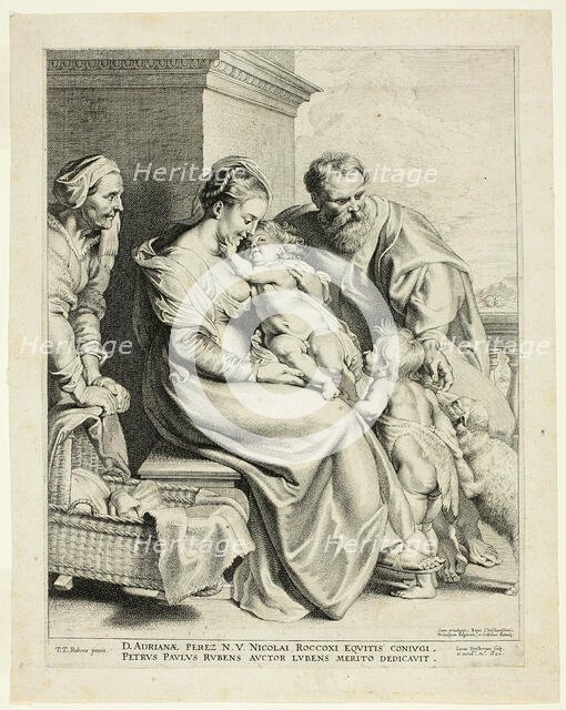 The Holy Family with Saint Elisabeth and the Infant John the Baptist, 1620. Creator: Lucas Vorsterman.