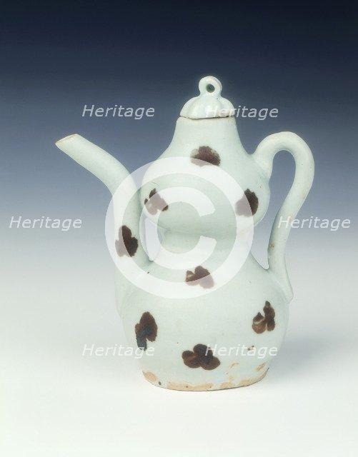 Qingbai double gourd spotted ewer, Yuan dynasty, China, 1279-1368. Artist: Unknown