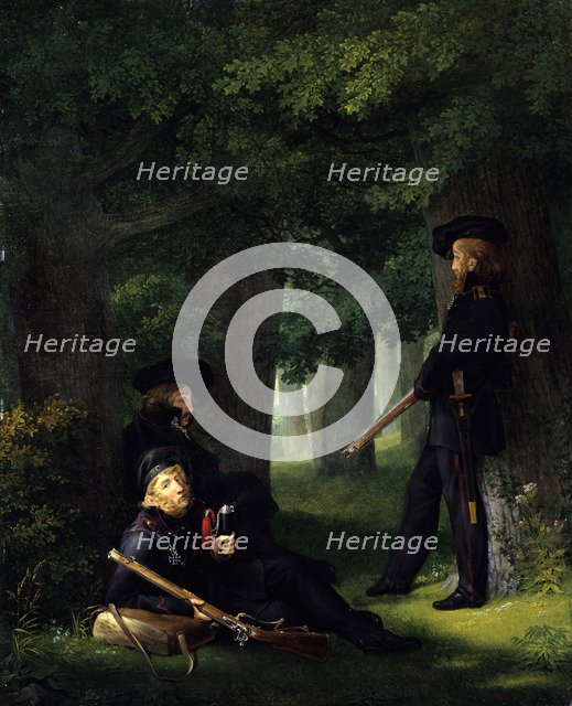 Outpost Duty (Theodor Körner, Karl Friedrich Friesen and Heinrich Hartmann), 1815. Artist: Kersting, Georg Friedrich (1785-1847)