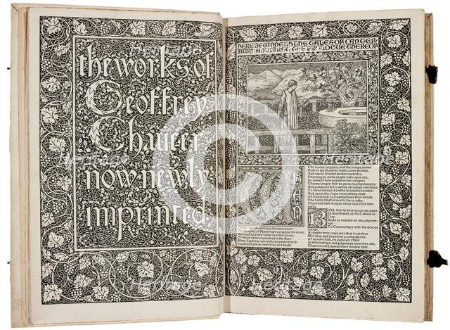 The Kelmscott Chaucer - The Works of Geoffrey Chaucer Now Newly Imprinted, 1896. Creator: Sir Edward Coley Burne-Jones.