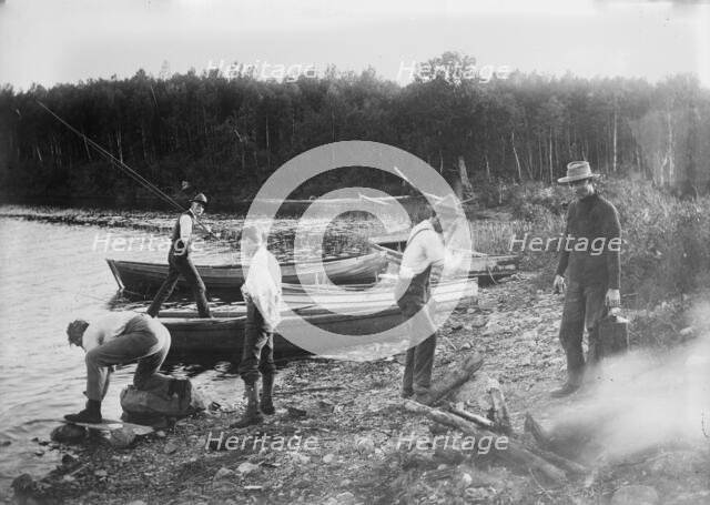 Fishing in New Brunswick -- the Bean Bake, between c1910 and c1915. Creator: Bain News Service.
