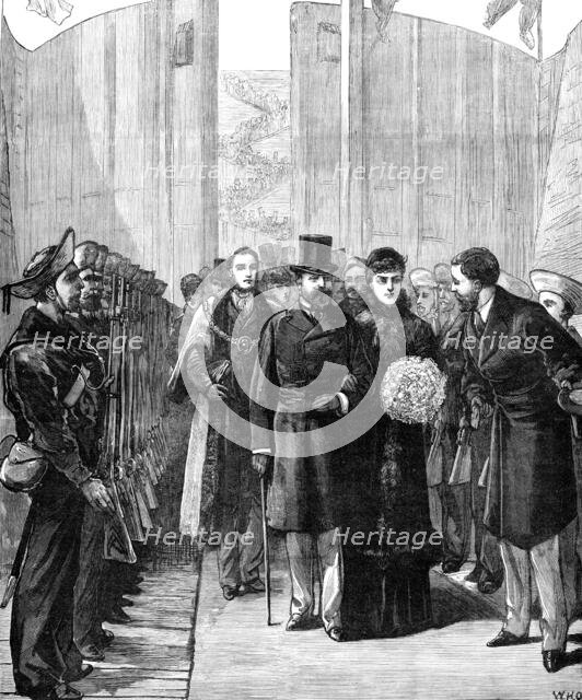 The Royal Visit to Swansea: the Prince and Princess of Wales opening the new Dock, 1881. Creator: Unknown.