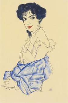 Portrait of Elisabeth Lederer, Seated with Hands Folded, 1913. Artist: Schiele, Egon (1890-1918)