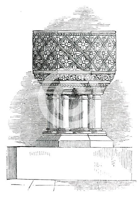 Font, St. Barnabas Church, Pimlico, 1850. Creator: Unknown.