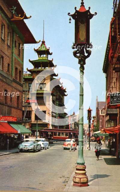 A view in Chinatown, San Francisco, California, USA, 1957. Artist: Unknown