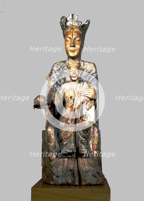 Virgin and Child, Painted wood.