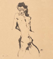 Male Nude (Self-Portrait), 1912. Creator: Schiele, Egon (1890-1918).