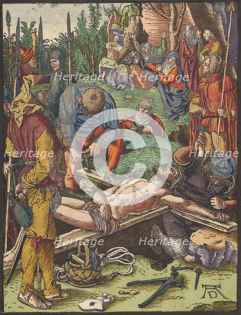 Christ Nailed to the Cross, from the Small Woodcut Passion.n.d. Creator: Albrecht Durer.