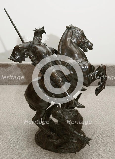 Saint George Slaying the Dragon, 1871. Creator: Emmanuel Fremiet.