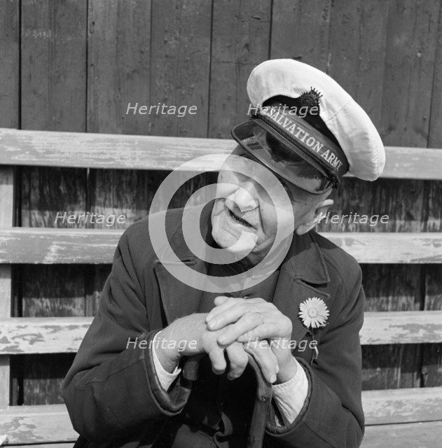 A portrait of an elderly man in Salvation Army uniform, Cornwall, c1946-c1959. Artist: John Gay