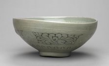 Bowl with Inlaid Chrysanthemum and Lychee Design, 1300s. Creator: Unknown.