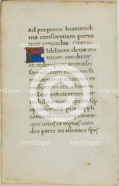 Illuminated Manuscript Leaf, c. 1450. Creator: Unknown.