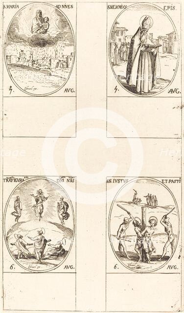 St. Mary of Snow; St. Memmius, Bishop; The Transfiguration; Sts. Justus and Pastor. Creator: Jacques Callot.