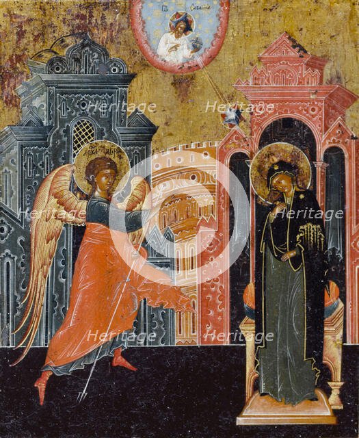 The Annunciation, between 1700 and 1800. Creator: School of Palekh.