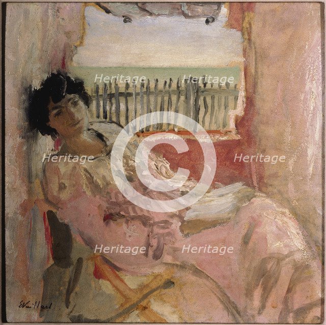 Lucy Hessel at the Seashore, ca 1904. Artist: Vuillard, Édouard (1868-1940)