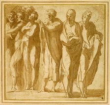 Group of Nine Standing Figures, 1524/27. Creator: Parmigianino.