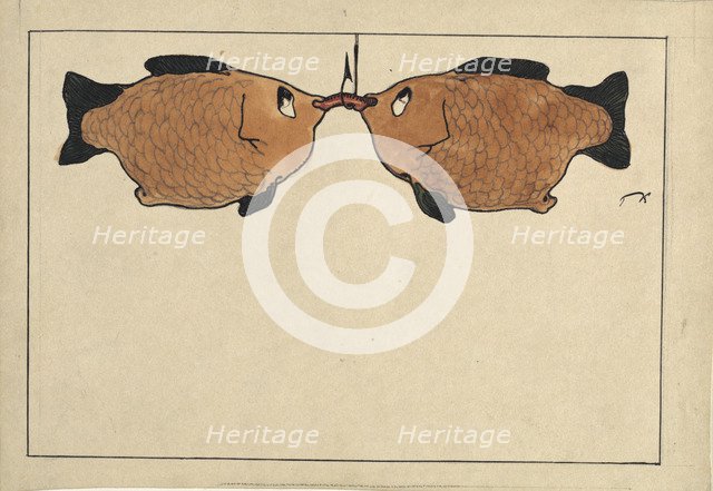 Untitled (Two fishes, a hook, a worm), 1901.