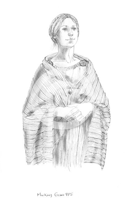 Anglo-Saxon woman, c5th-10th century, (c1990-2010) Artist: Judith Dobie.