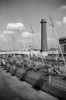 Shot Tower and lead works, Belvedere Road, Lambeth, London, c1945-1951. Artist: SW Rawlings