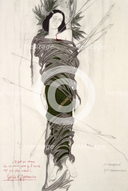 Costume design for the the ballet dancer Ida Rubinstein, 1911. Artist: Leon Bakst