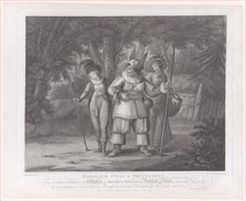 Rosalind, Celia & Touchstone (Shakespeare, As You Like It, Act 2, Scene 2), June 1, 1792. Creator: John Chapman.