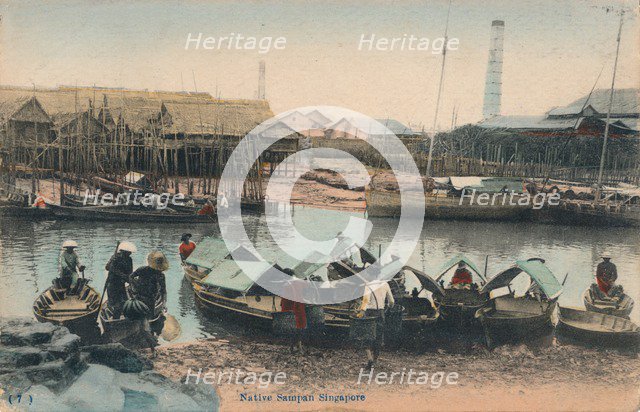 'Native Sampan Singapore', c1910. Artist: Unknown.