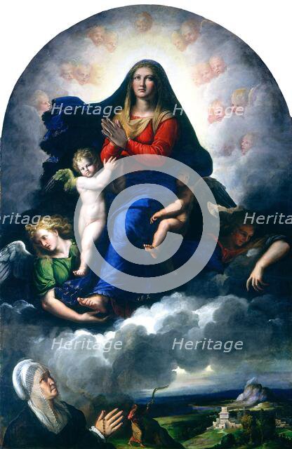 The Apparition of the Virgin, 1530/1540. Creator: Girolamo da Carpi.