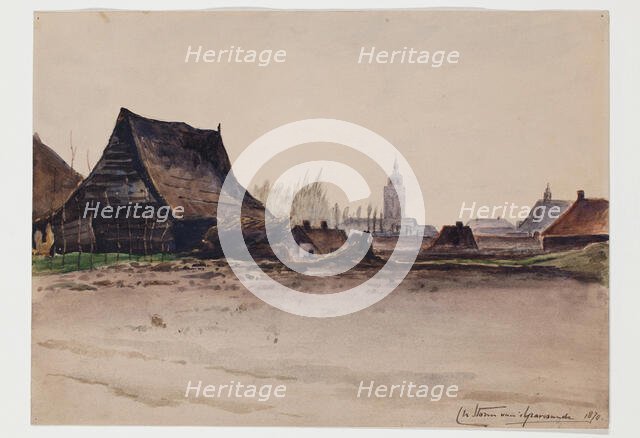 View of Deventer Taken from the Outskirts, 1870. Creator: Carel Nicolaas Storm.