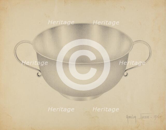 Silver Bowl, c. 1936. Creator: Amelia Tuccio.