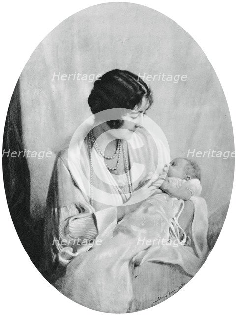 Queen Elizabeth with Princess Elizabeth in 1926, (1937).  Creator: John Saint-Helier Lander.