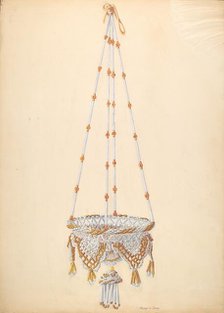 Beadwork Hanging Basket, c. 1937. Creator: Frank Gray.