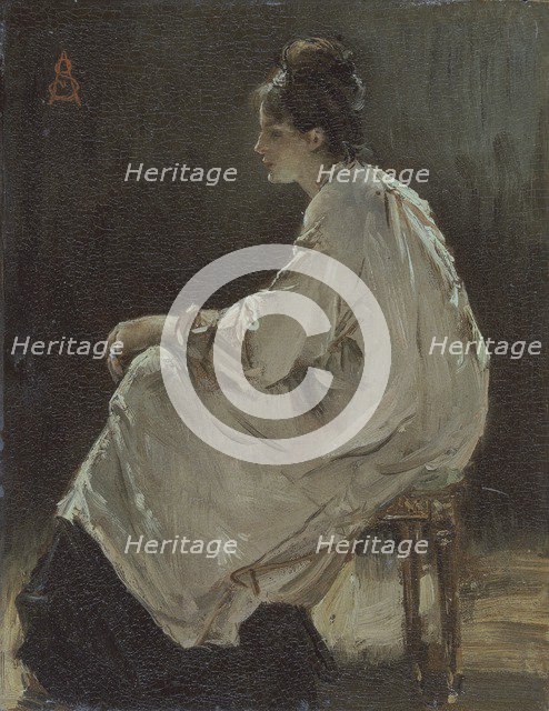 'Seated girl', 1843-1906. Artist: Alfred Stevens.