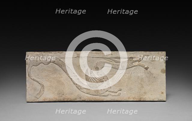 Relief with Dragon from a Funerary Stove Model, 206 BC - AD 220. Creator: Unknown.