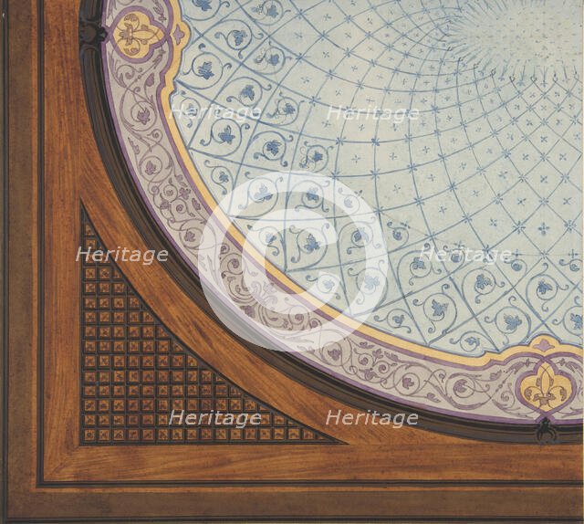 Design for the painted decoration of a ceiling, second half 19th century. Creators: Jules-Edmond-Charles Lachaise, Eugène-Pierre Gourdet.