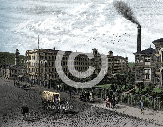The mill at Saltaire, c1880. Artist: Unknown.