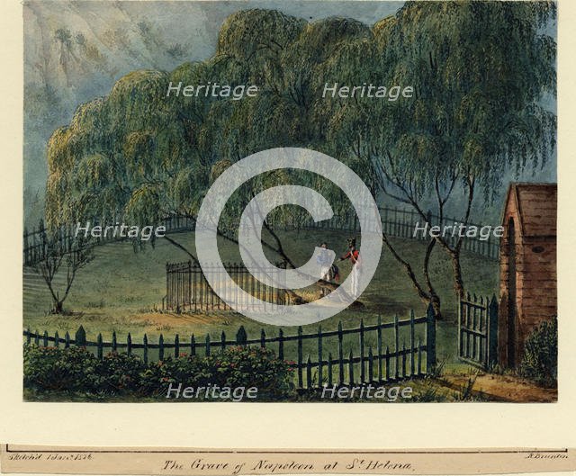 Napoleon's Burial Place on St. Helena, c. 1826. Artist: Brunton, Richard, Lieutenant-Colonel (active ca. 1820)