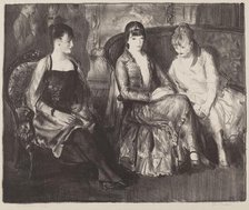 Elsie, Emma and Marjorie, second stone, 1921. Creator: George Wesley Bellows.