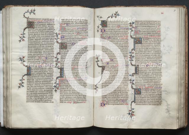 The Gotha Missal: Fol. 74v, Text, c. 1375. Creator: Master of the Boqueteaux (French); Workshop, and.