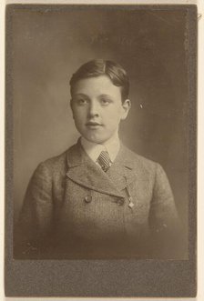 Portrait of a well-dressed young boy, about 1880. Creator: Unknown.