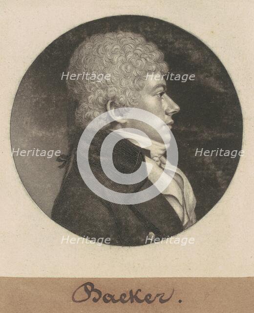 Baeker, 1799. Creator: Charles Balthazar Julien Févret de Saint-Mémin.