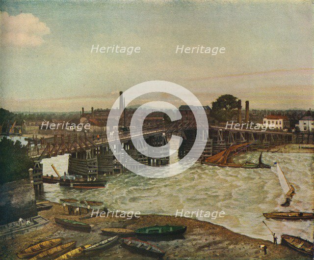 'Old Battersea Bridge', 1874 (1933). Artist: Walter Greaves.