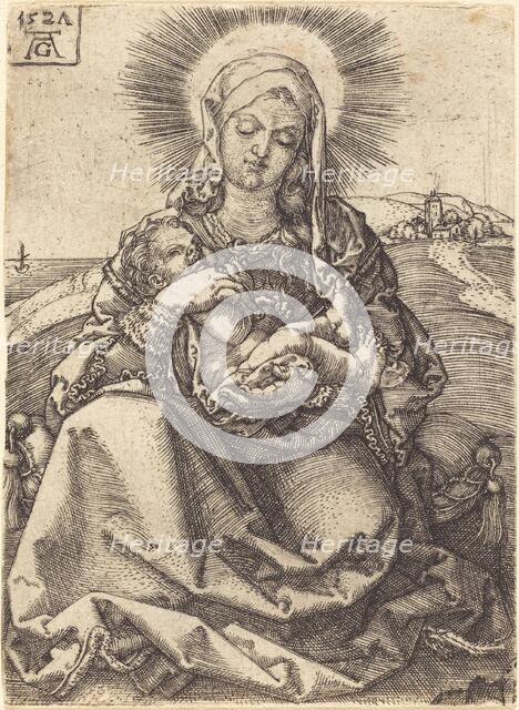 Madonna in a Landscape Sitting on a Cushion, 1527. Creator: Heinrich Aldegrever.