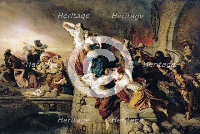 The Sack of Magdeburg, 1852-1860. Creator: Steinbrueck, Eduard (1802-1882).