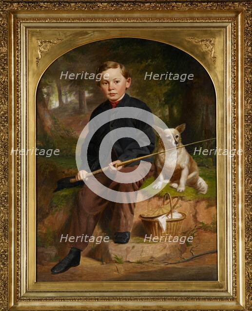 Portrait of Charles H. Brewer (Boy Fishing with Dog), about 1868. Creator: Jacob Cox.